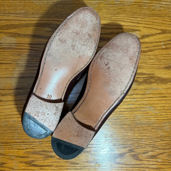 GH Bass & CO Brown/Burgundy Loafers Tassel Buckle Strap 10M All Leather - Picture 5 of 11